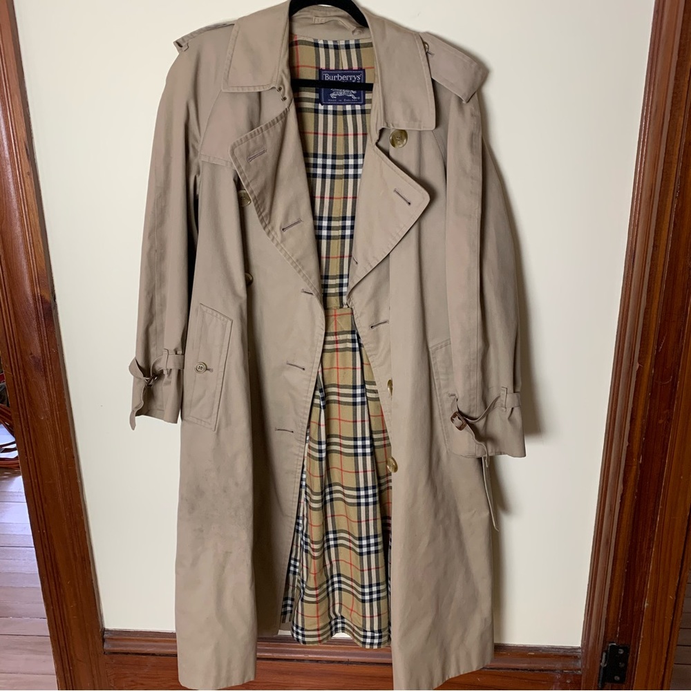 Vintage Burberry Double Breasted Trench Coat Men's 48 Regular